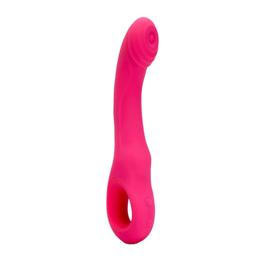 Tapping Curved Vibrator with Ring Holder- Pink