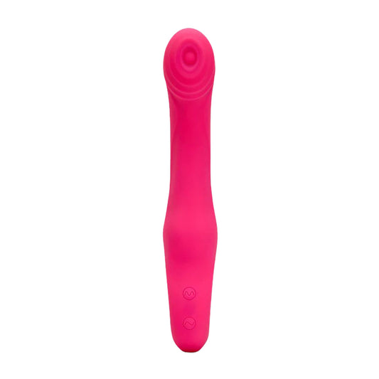 Tapping Curved Vibrator with Ring Holder- Pink