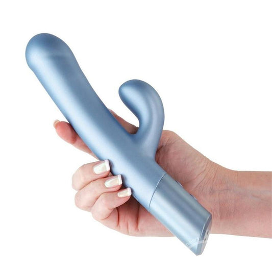 Shimmery Plush Countess Rabbit Vibrator - Ice Blue