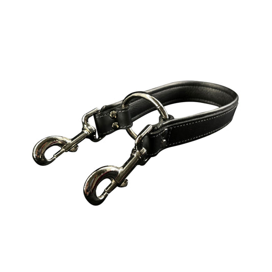 Leather genuine latigo gag mouth o-ring leash lead choking choke-chain slip-lead spring clip bondage bdsm kinky kinky-play adult-toys black