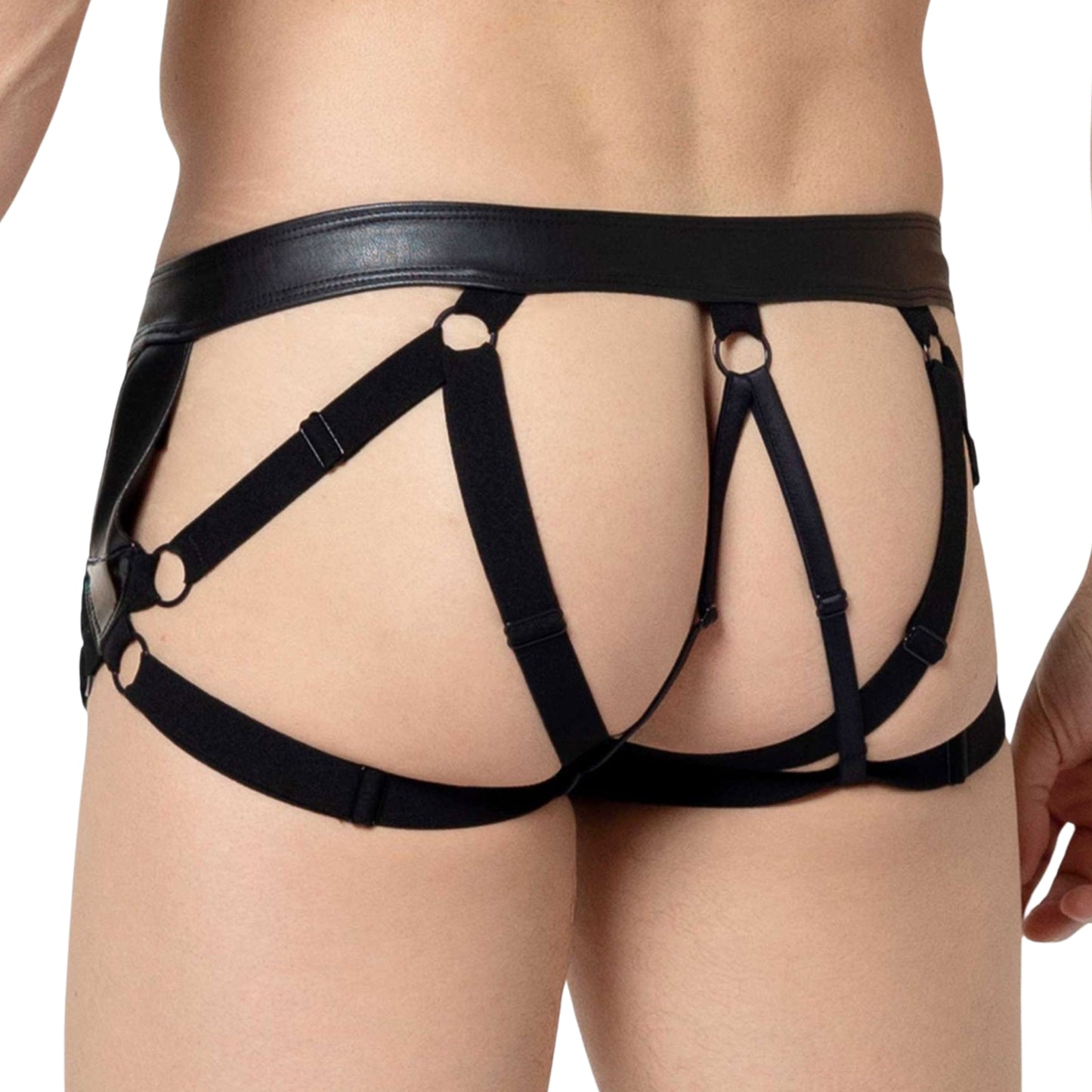 PVC Wetlook Adjustable Strappy Jockstrap