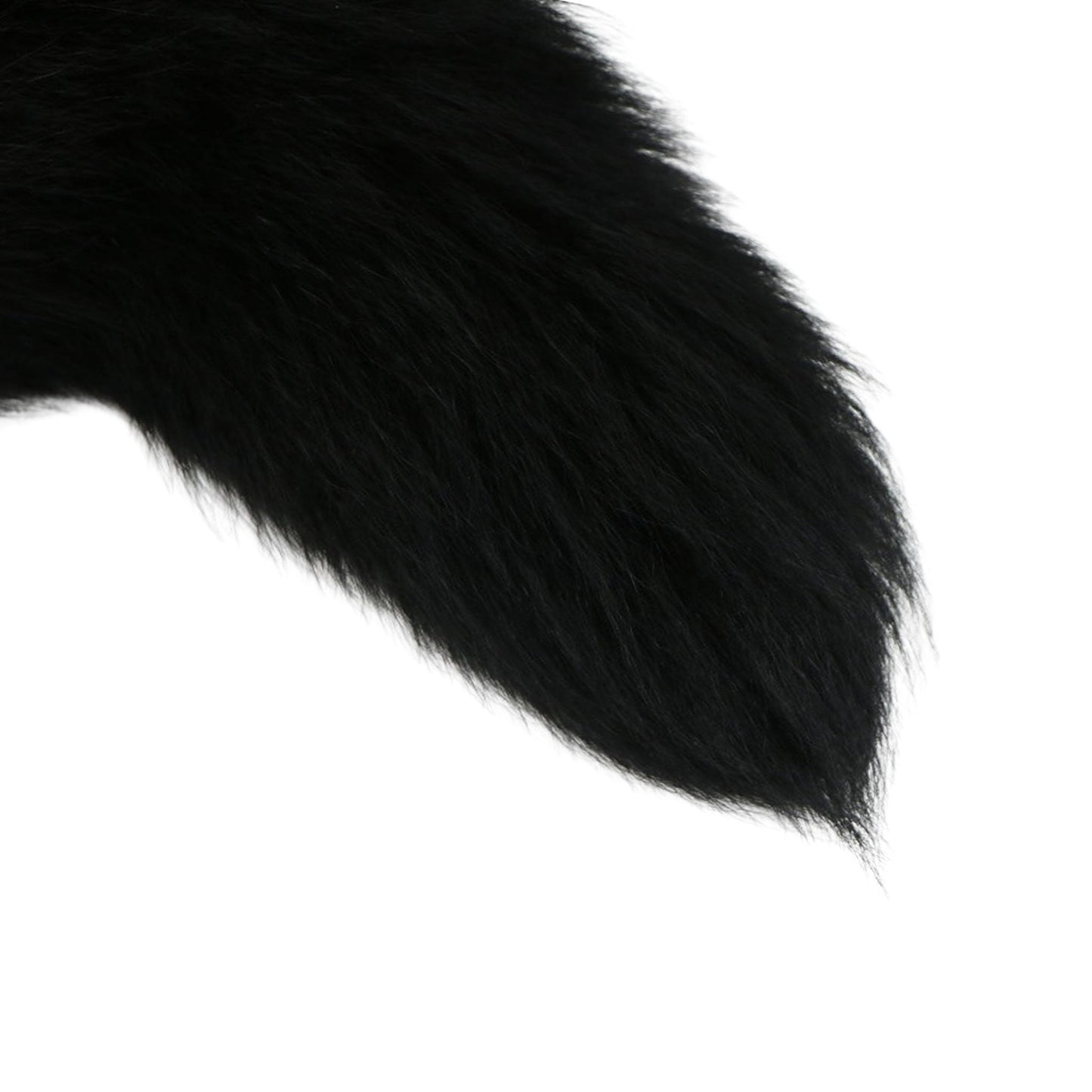 Black Fox Tail Detachable Stainless Steel Butt Plug M 14-17"