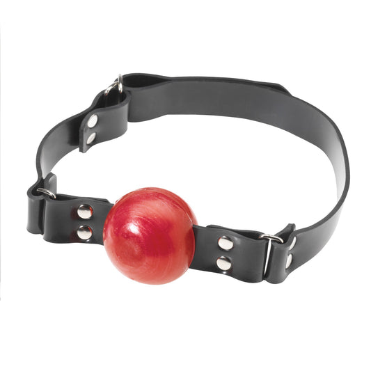 Double D-ring Rubber Strap Red Ball Gag