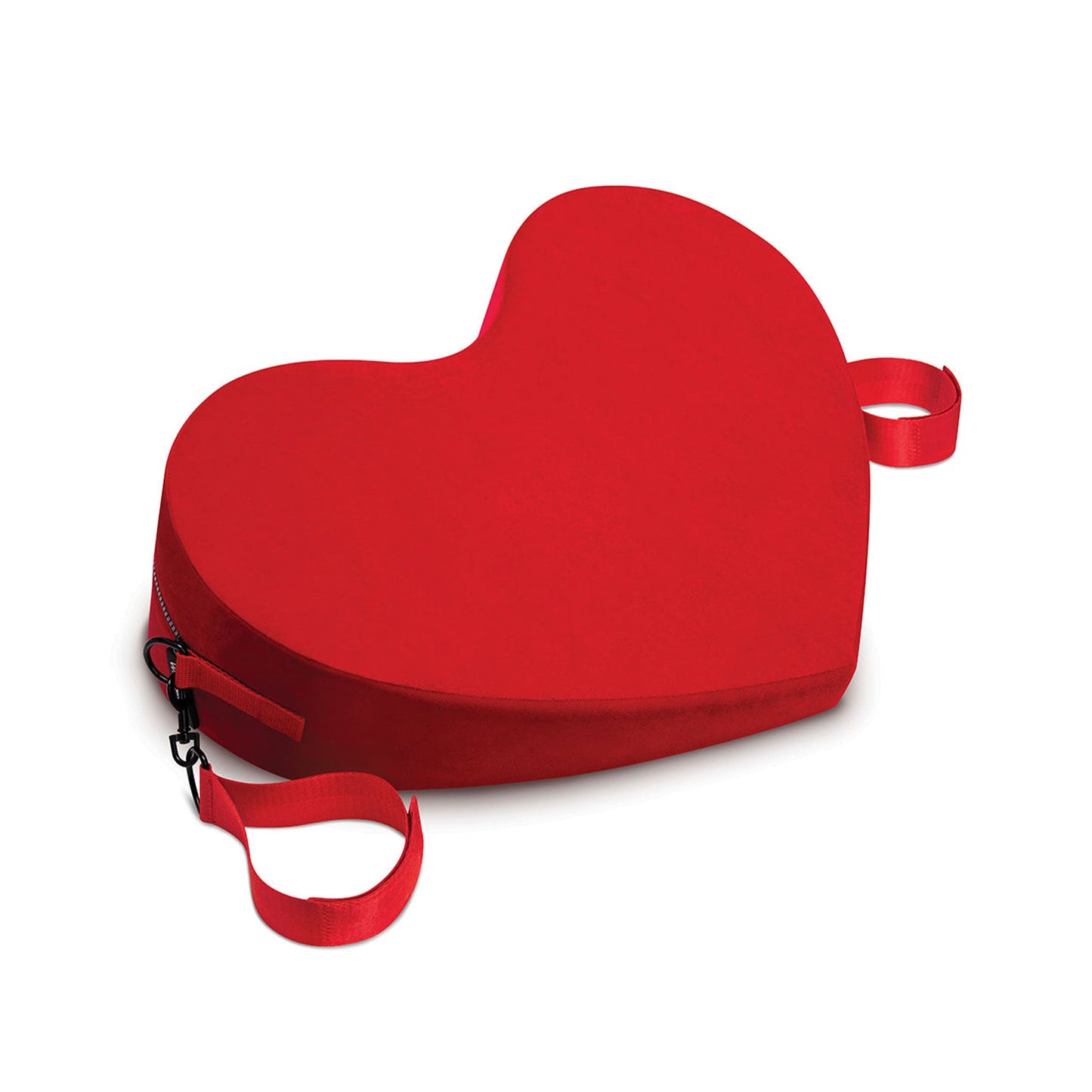 Polyurethane PU foam pillow cushion incliner polyester cover heart-shaped heart shaped sex-pillow sexual sex pillow builtin built-in cuffs restraints couples play adult-toys red