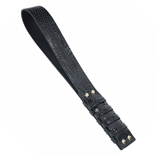 PU leather PVC vinyl paddle slapper spanking crocodile croc skin iron  impact-toys impact-play bdsm bdsm-gear impact adult-toys black