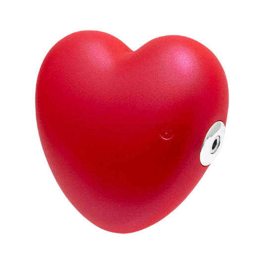 Pearl Heart Vibrator with Finger Hold Rechargeable Silicone - Red