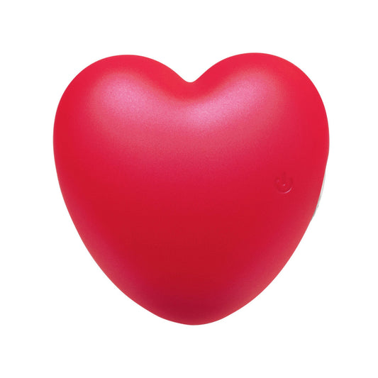 Pearl Heart Vibrator with Finger Hold Rechargeable Silicone - Red