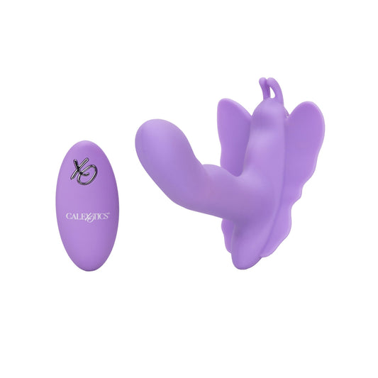 Butterfly Rocking Vibrator Rechargeable Strap-On Remote Control - Purple