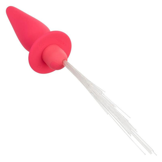 Vibration Sync Light-up Fibers Vibrating Anal Probe Plug - Pink