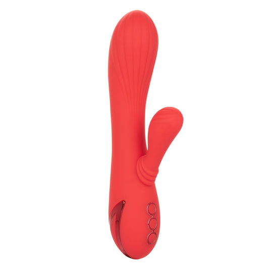 California Dreaming Palisades Passion Rechargeable Silicone Rabbit Vibrator - Red