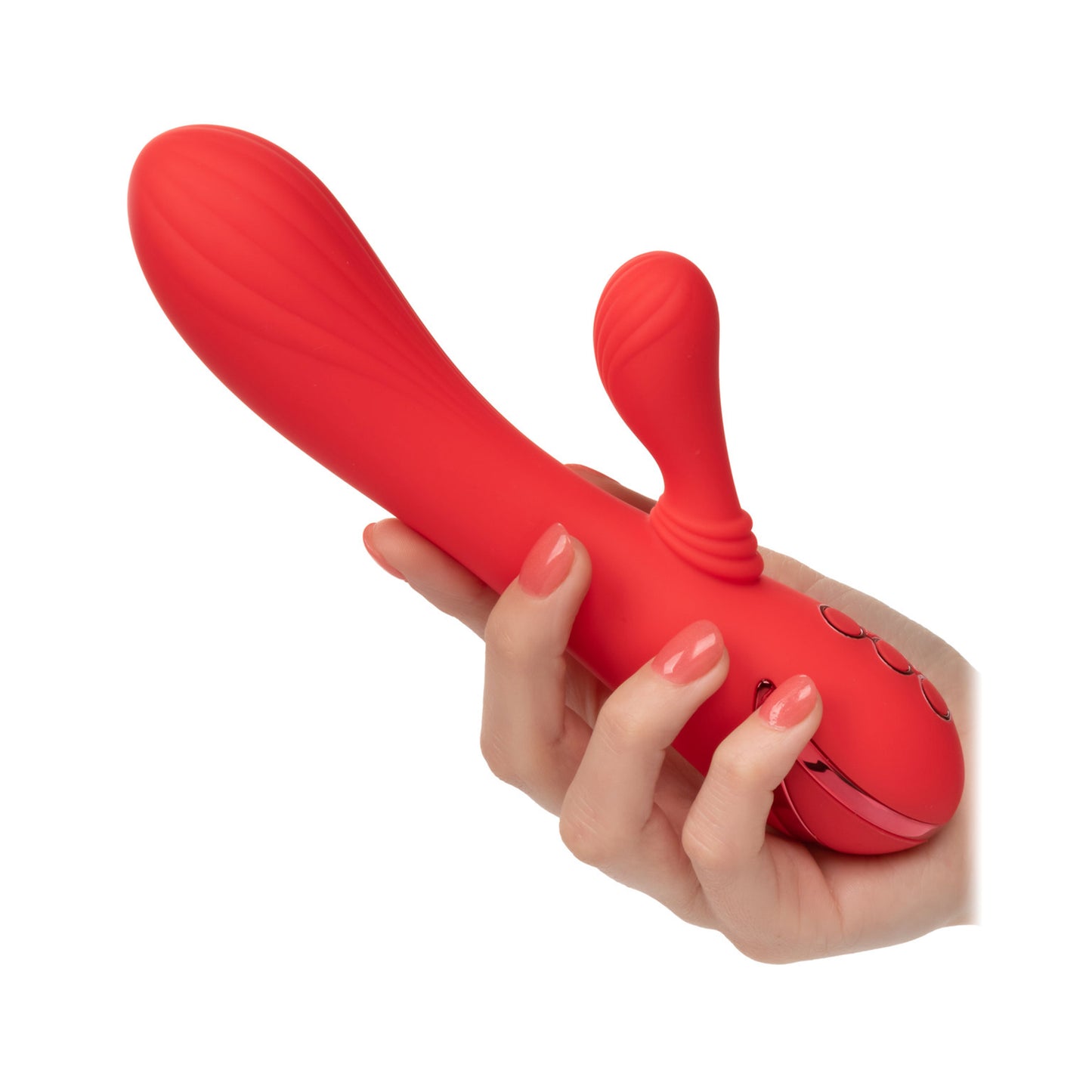 California Dreaming Palisades Passion Rechargeable Silicone Rabbit Vibrator - Red