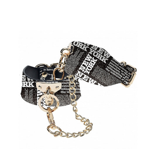 NY Black Glitter Newspaper Ankle Cuffs