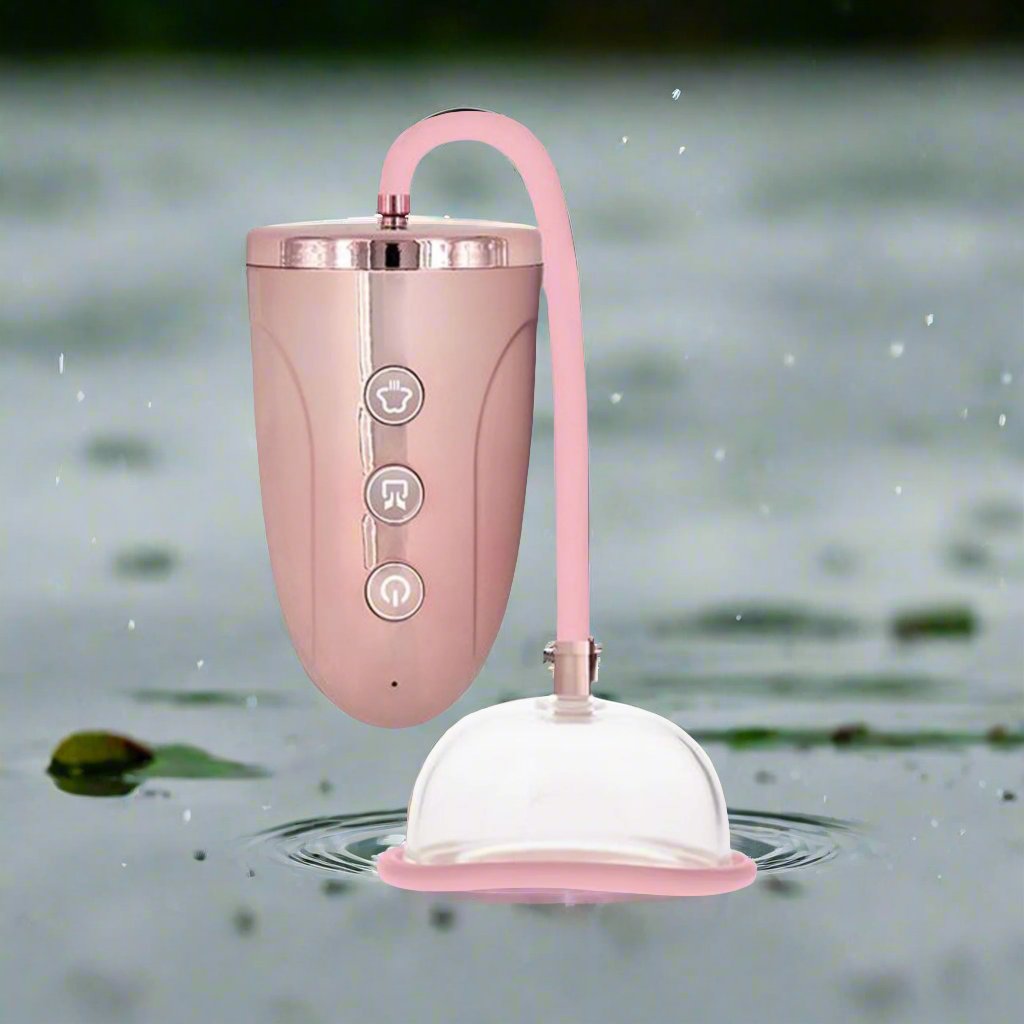 Automatic Rechargeable Pussy Pump Set - Rose Gold