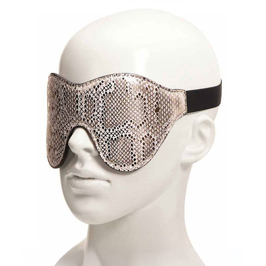 Snake Print Microfiber Blindfold- Cream