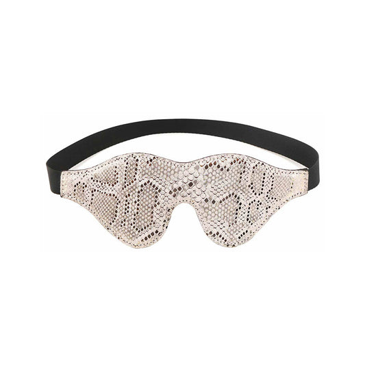 Snake Print Microfiber Blindfold- Cream