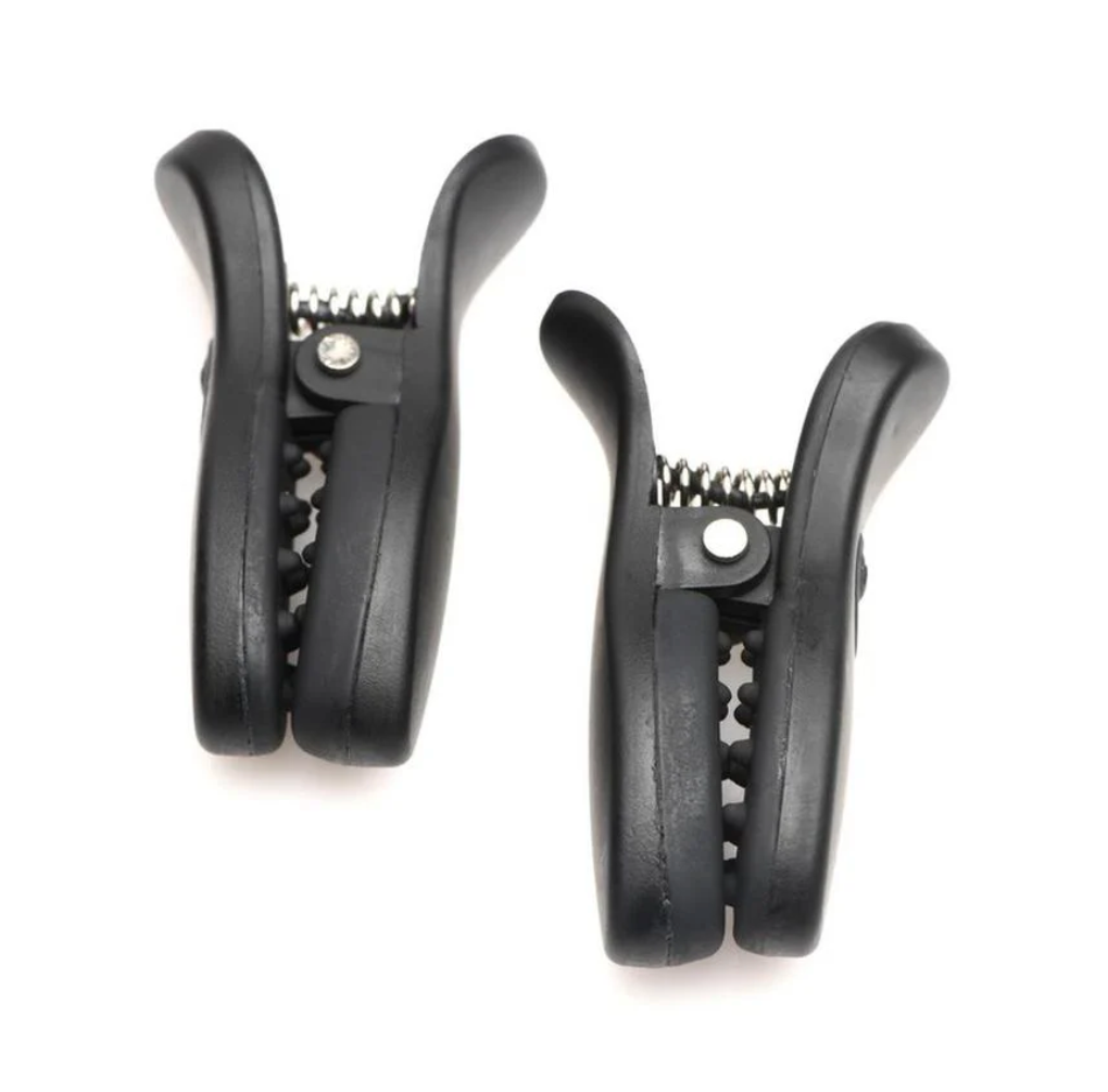 Dark Grip Vibrating Nipple Clamps - Black