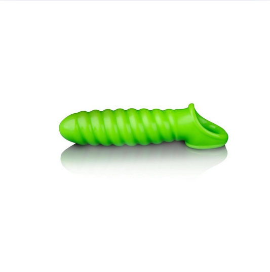 Swirl Strechy Penis Sleeve Glow in the Dark - Green