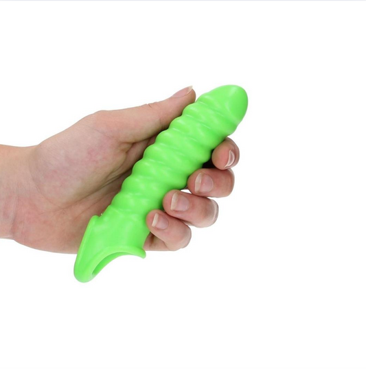 Swirl Strechy Penis Sleeve Glow in the Dark - Green