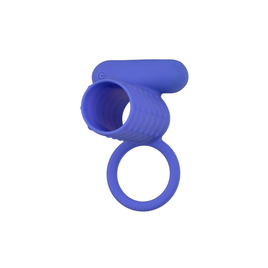 Couples Vibrating Bullet Cock Ring Sleeve- Blue