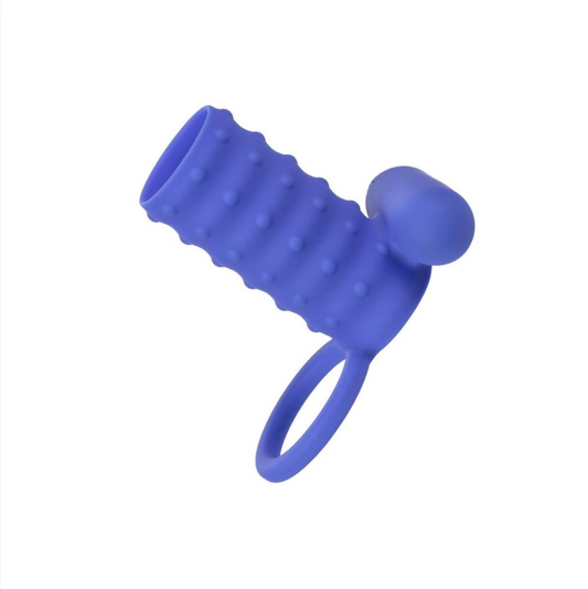 Couples Vibrating Bullet Cock Ring Sleeve- Blue