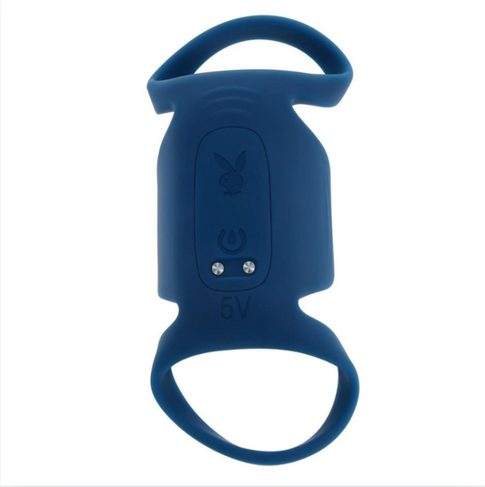 Jet Pack Vibrating Double Cock Ring - Blue