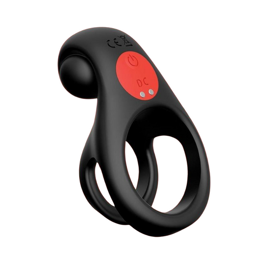 Dot Vibrating Cock Ring V2 with Remote Control - Black/Red