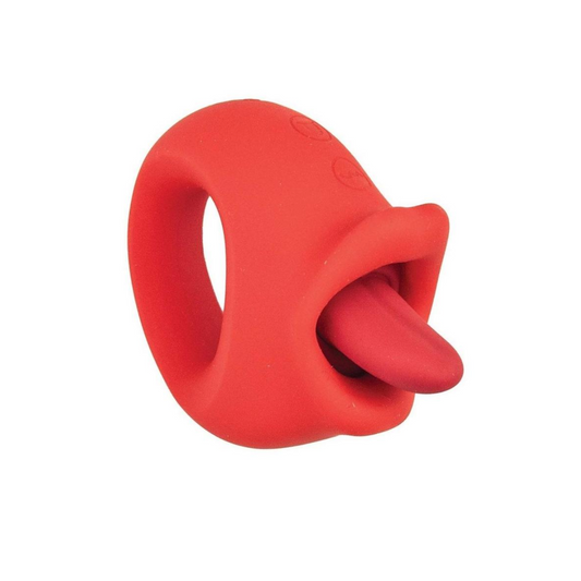 Vibrating Tongue Clitoral Stimulator & Handle- Red