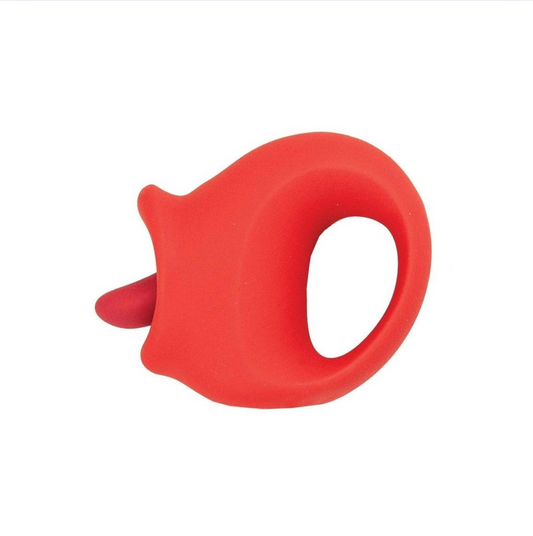 Vibrating Tongue Clitoral Stimulator & Handle- Red