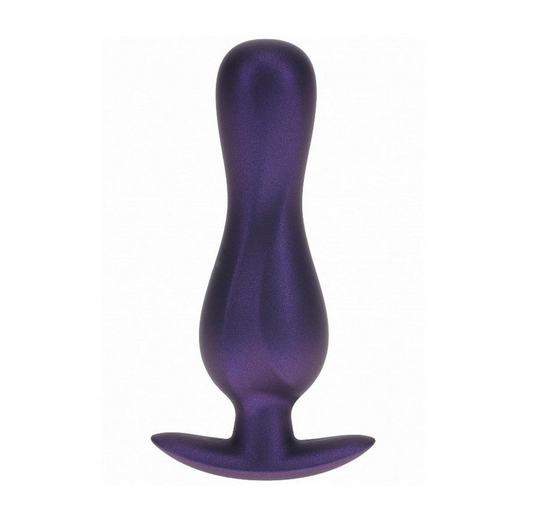 Curvy  Anal Plug Silicone - Metallic Purple 4.6"