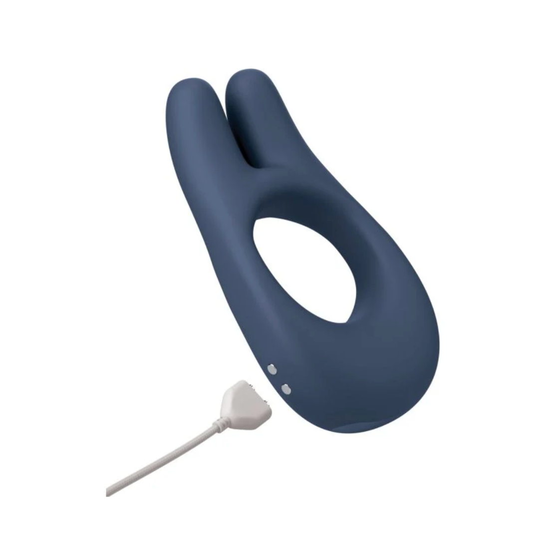 JJ Rabbit Vibrating Cock Ring With Remote- Blue