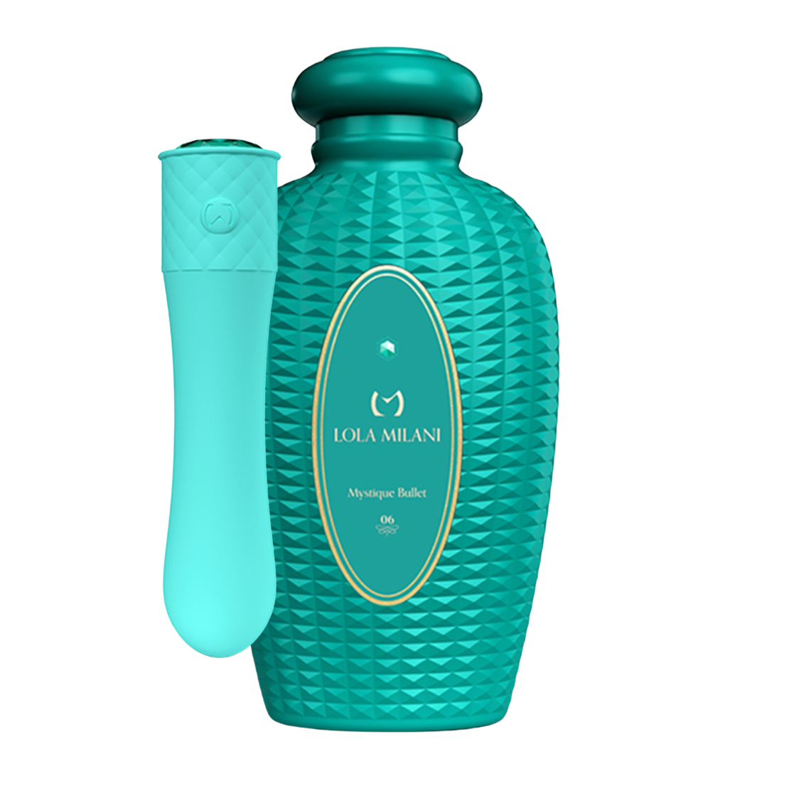 Lola Milani Teal Bottle Holder Vibrating Bullet