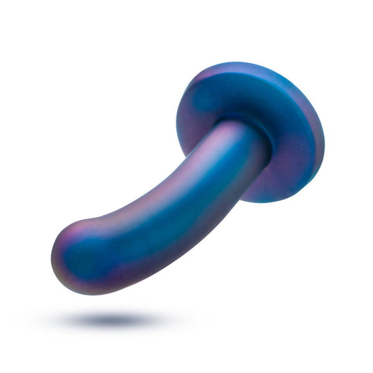 Silicone platinum-cured dildo dong anal vaginal play non-vibe suction-cup  harness-compatible intermediate surrender pegging elegant sensual adult-toys blue blue-lust