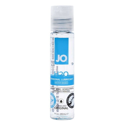 Jo H2O Personal Lube 1oz bottle highlighting its sleek design and smooth, water-based formula.