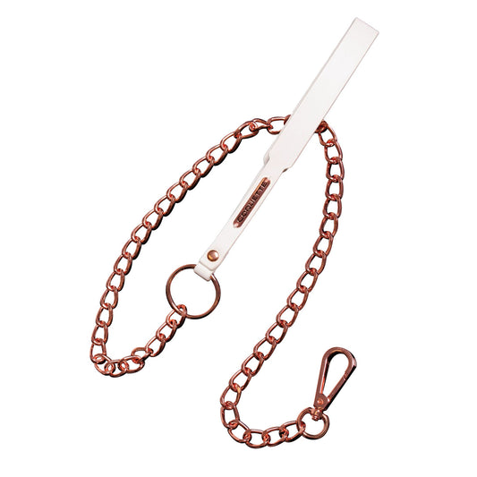 Chain Leash | Rose Gold Links with White Vegan Leather Wrist Strap