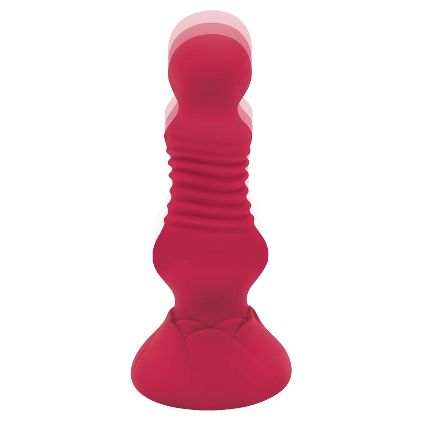 Thrusting Rosebud Butt Plug Rechargeable-Red