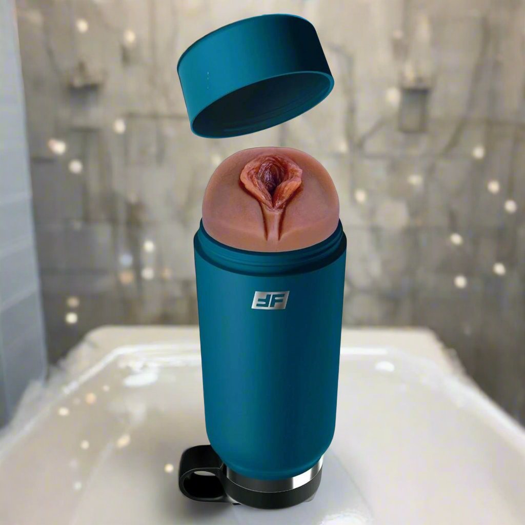 Fuck Flask Private Pleaser Pussy Stroker - Caramel/Blue