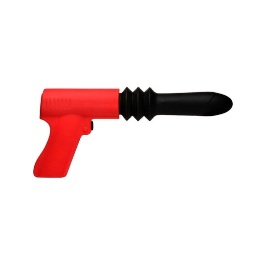 Pistol Thrusting Silicone Vibrator Red & Black