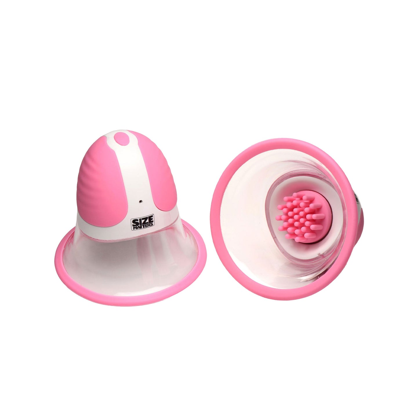 10X Rotating Silicone Nipple Suckers with 4 Attachments - Pink/White