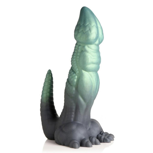 Creature Cocks Dickosaur Dinosaur Silicone Dildo - Green/Black