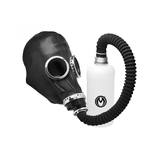 Dark Inhaler Gas Mask with Bottle - Black/White