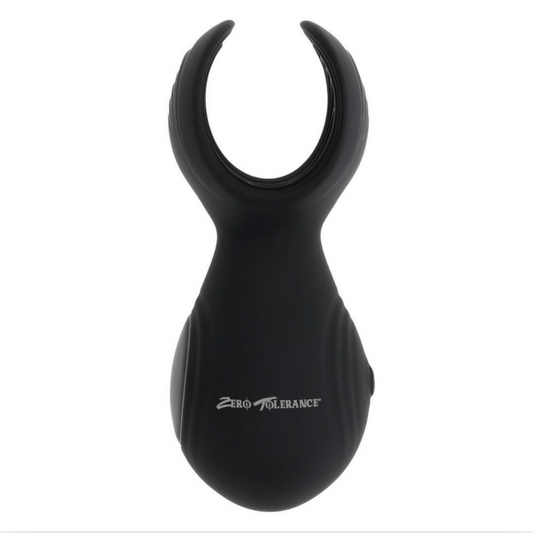 Black ZT Handy Helper Vibrating Stroker with ergonomic grip and multi-speed vibrations for hands-free pleasure.