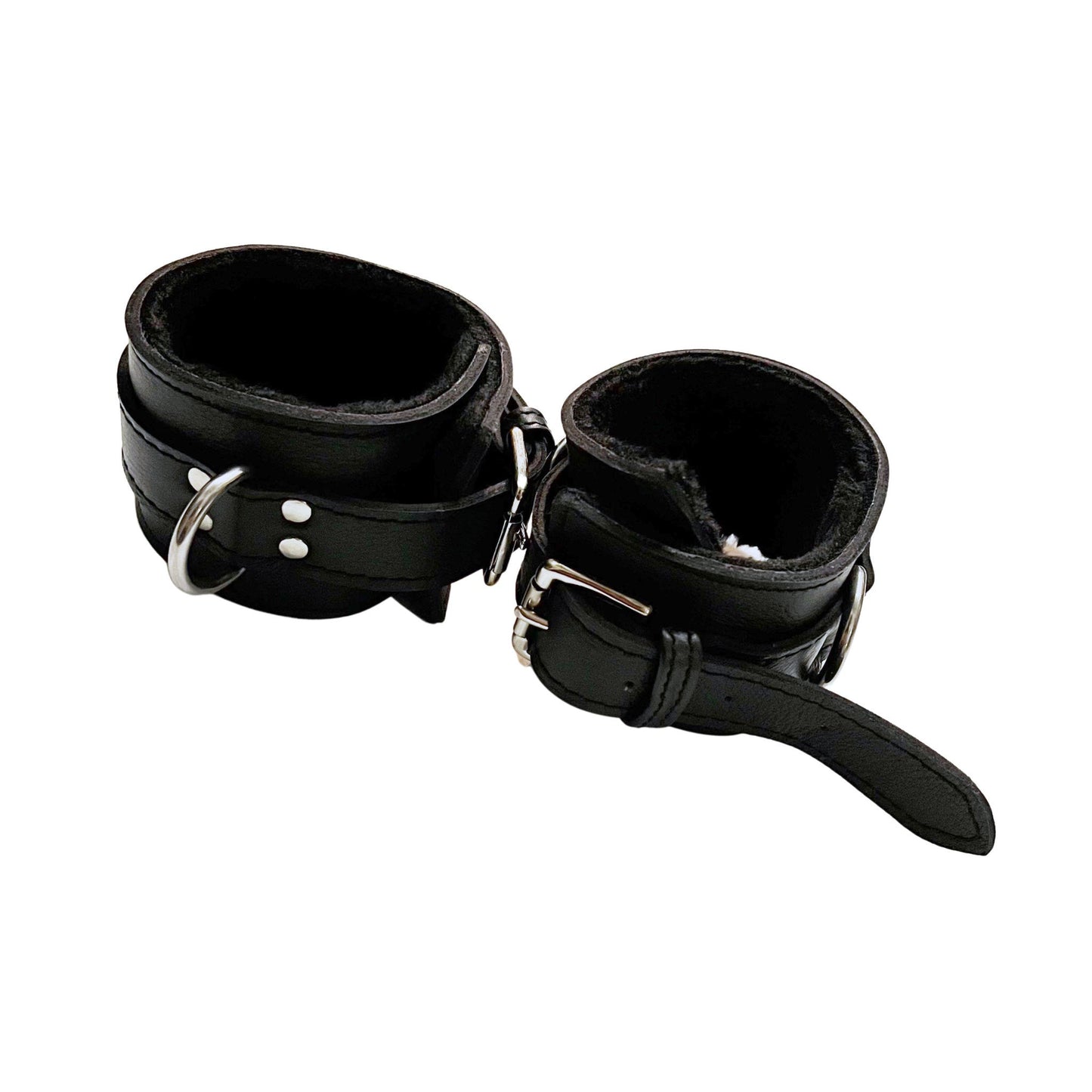 Leather Cuffs with Faux Fur Lining