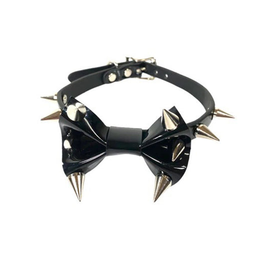 Bow Tie Choker W Spikes