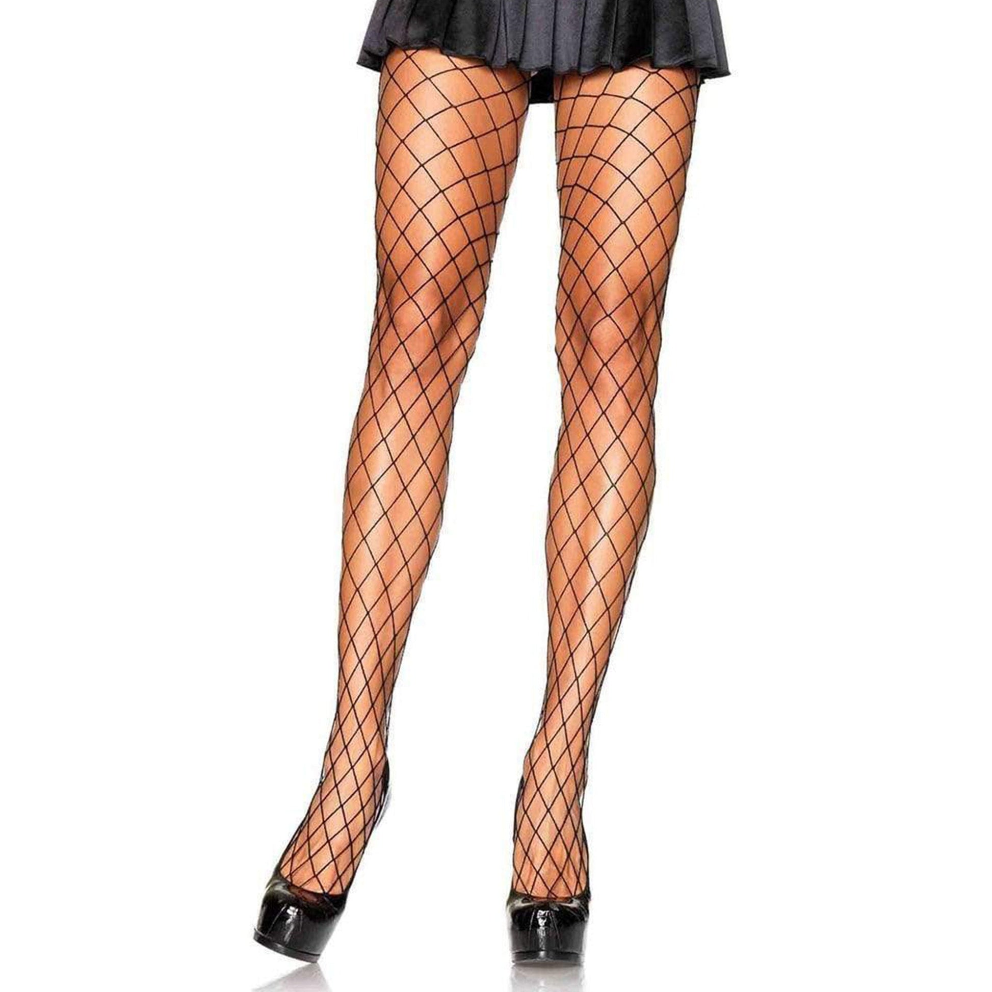 Diamond net fishnet spandex pantyhose perfect fit classic form-flattering