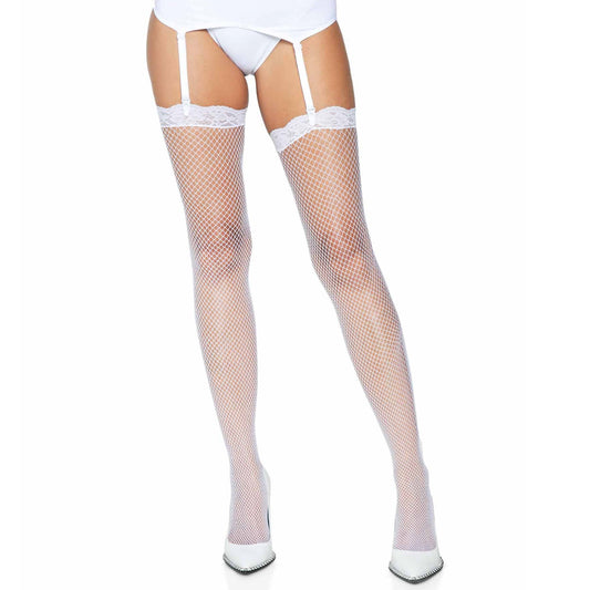 Fishnet Thigh Hi Lace Top Stockings- O/S