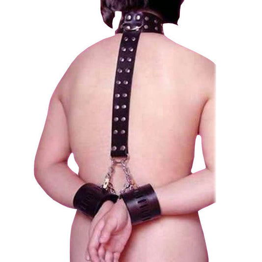 Vegan Lockable Collar And Behind Back Restraints